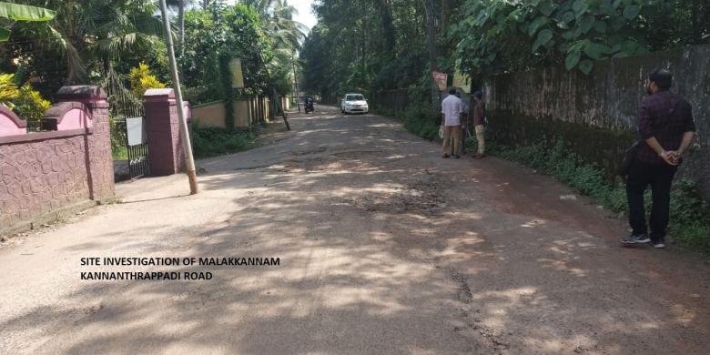 Site investigation of Malakkannam Kannanthrappadi road