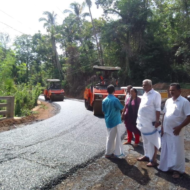 Former Minister and Present Kunnamkulam MLA Sri. AC Moideen Visiting the Kuranchery Road.