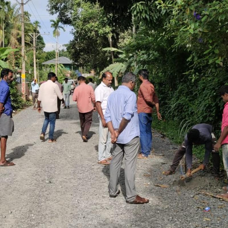 Site inspection at Panamaram Keenjukadavu Palakunnu road in Wayanad