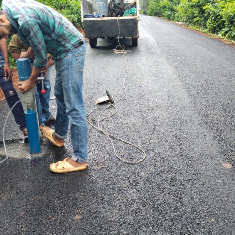 RKI-PMU Inspection @Panamaram Keenjukadavu Road in Wayanad : DBM Core Cutting