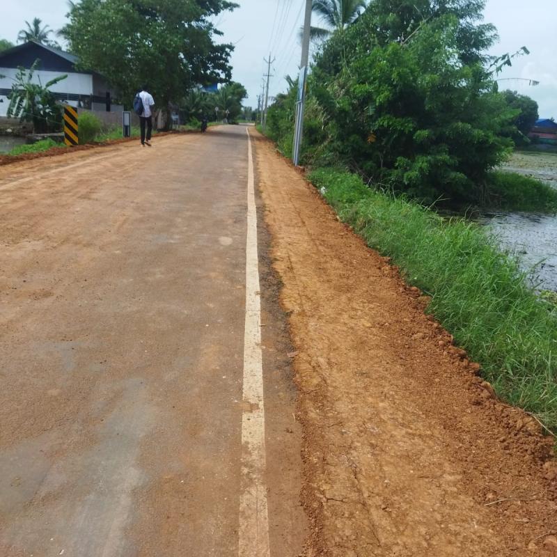 AC canal - Mankuzhy Road : Shoulder filling completed