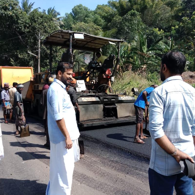 Sri. Xavier Chittilappally MLA visiting site- Kuranchery Nayarangadi Road